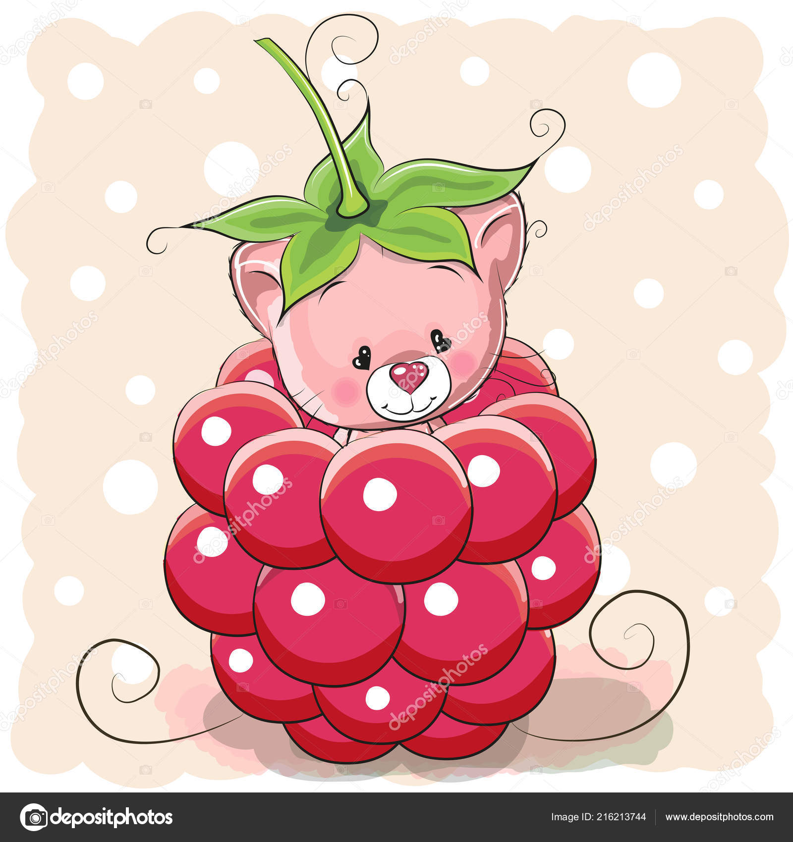 Cute Cartoon Kitten Sitting Raspberry Stock Vector Image by ©Reginast777  #216213744