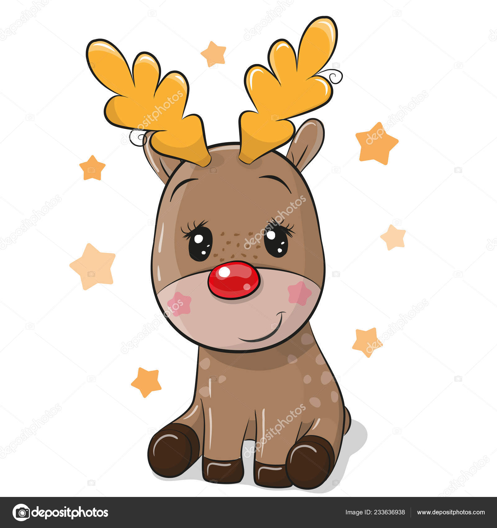 Cute Cartoon Christmas Deer Isolated White Background Vector Image By C Reginast777 Vector Stock Cute Cartoon Christmas Deer Isolated White Background Vector Image By C Reginast777 Vector Stock