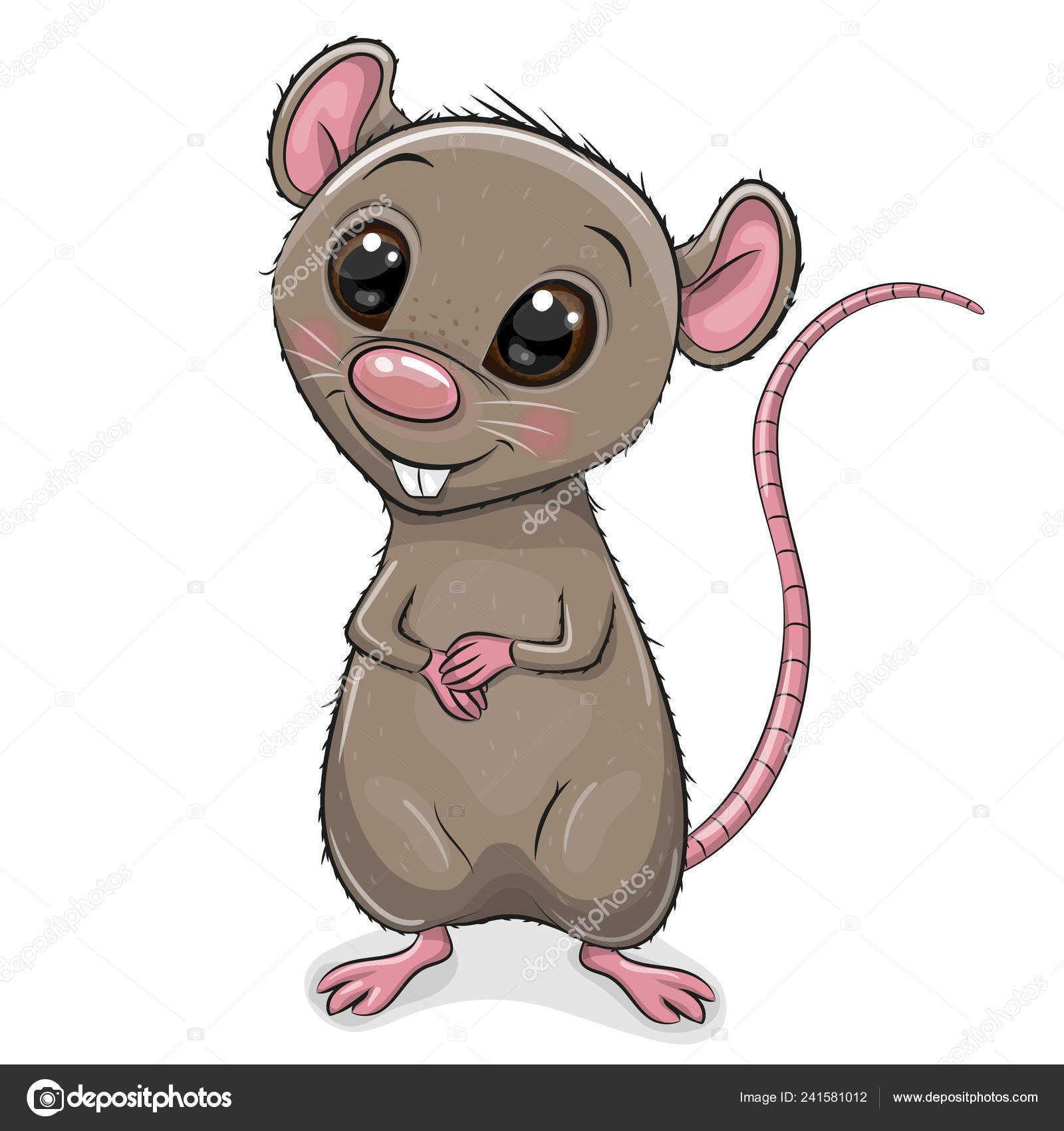 Cute Cartoon Rat Isolated White Background Stock Vector Image by  ©Reginast777 #241581012