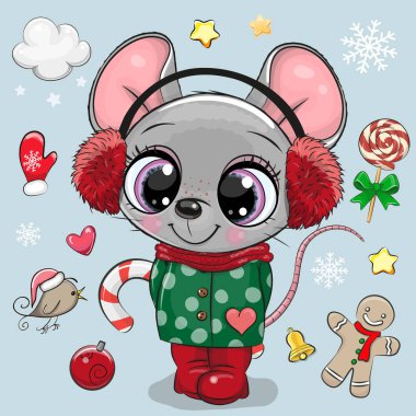 Download Christmas Mouse Free Vector Eps Cdr Ai Svg Vector Illustration Graphic Art