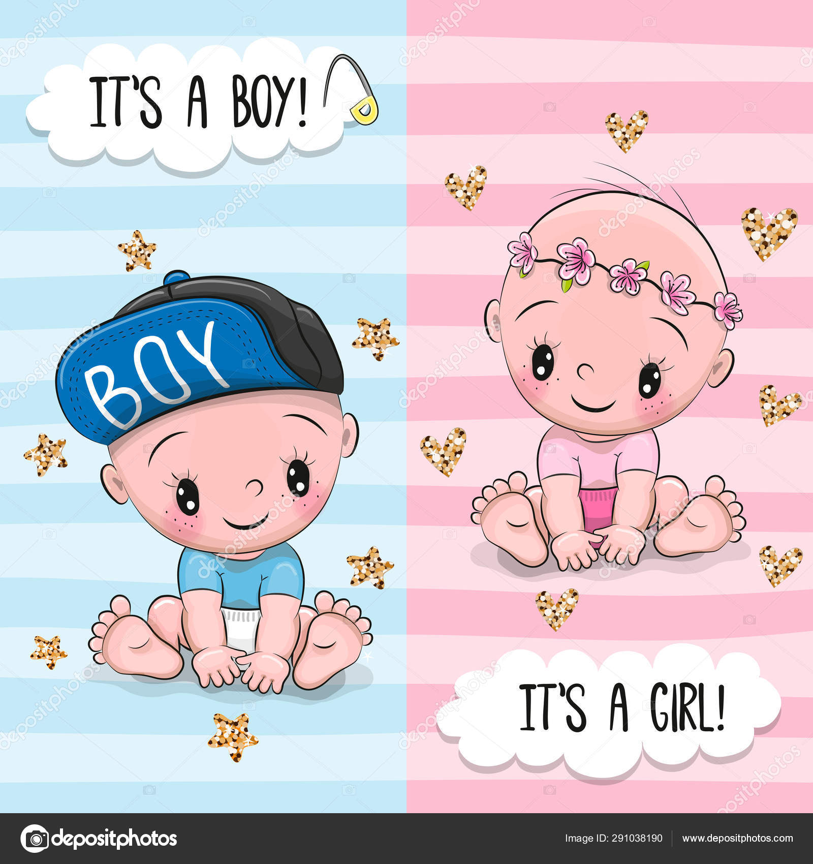Greeting card with Cute Babies boy and girl Stock Vector Image by ©Reginast777 #291038190 Greeting card with Cute Babies boy and girl Stock Vector Image by ©Reginast777 #291038190