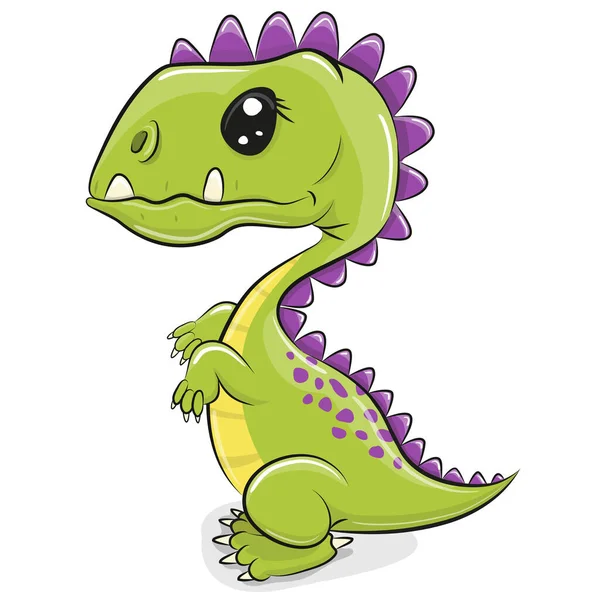 Cartoon Dinosaurus Geïsoleerd Een Witte Achtergrond — Stockvector