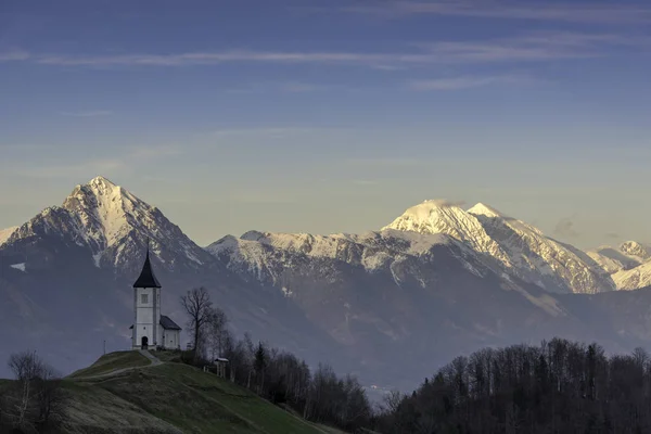 Eine Kirche Den Slowenischen Alpen — Stockfoto