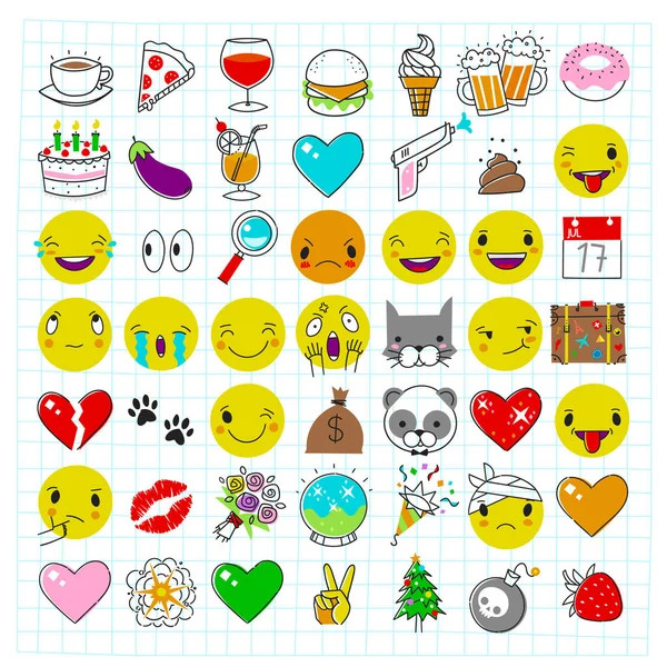 Emoticons populares ícones —  Vetores de Stock
