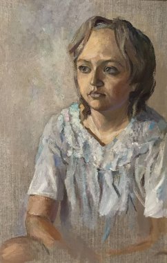 Çizim genç kızın evde rahatlatıcı. Resim ilginç bir fikir içerir, duygular, estetik zevk çağrıştırır. Tuval bir sedyeye petrol doğal boyalar uzanıyordu. Konsept sanat resim dokusal