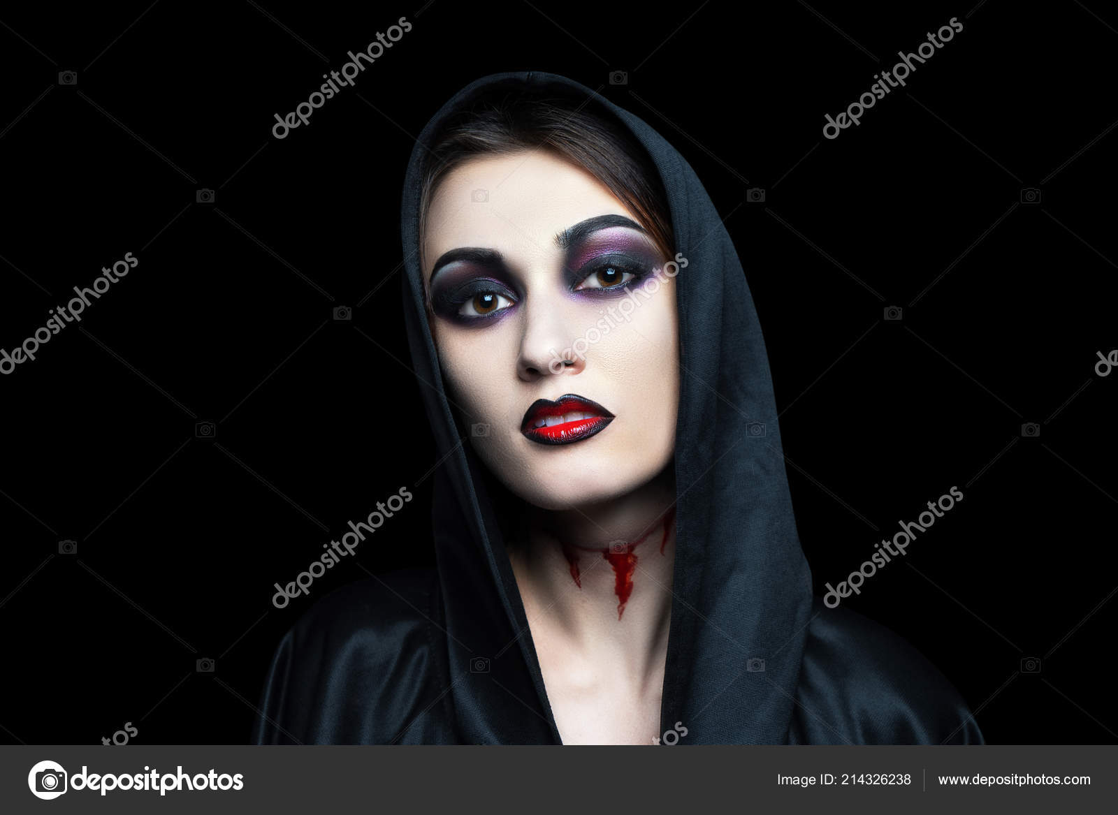 Maquiagem Vampiro Assustador Para Halloween Corte Pele Garganta