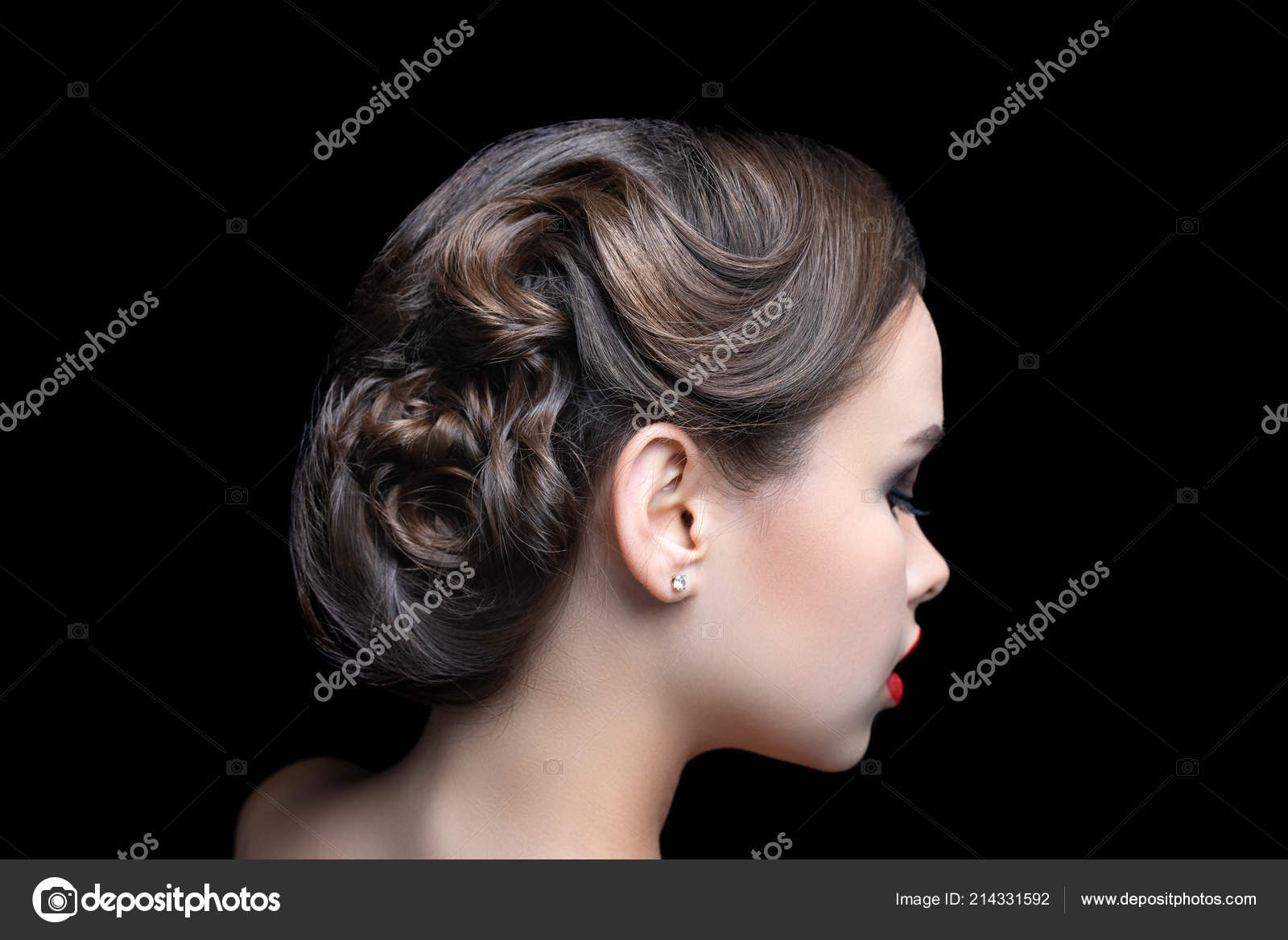 Girl Beautiful Evening Hairstyle Makeup Hair Collected Decorated Beauty Salon Stock Photo by ©OlgaOsa 214331592 Girl Beautiful Evening Hairstyle Makeup Hair Collected Decorated Beauty Salon Stock Photo by ©OlgaOsa 214331592