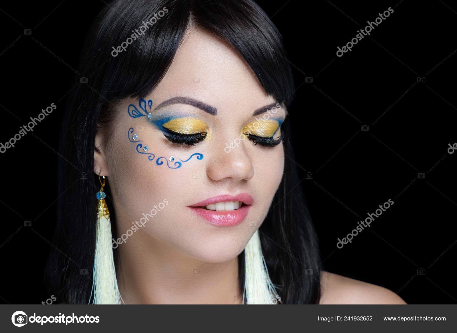 Belle Femme Proche Portrait Art Professionnel Maquillage