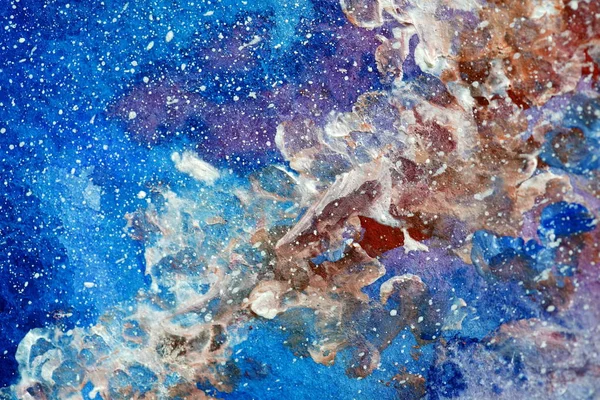 Cosmos pintados aquarela e forma leitosa — Fotografia de Stock