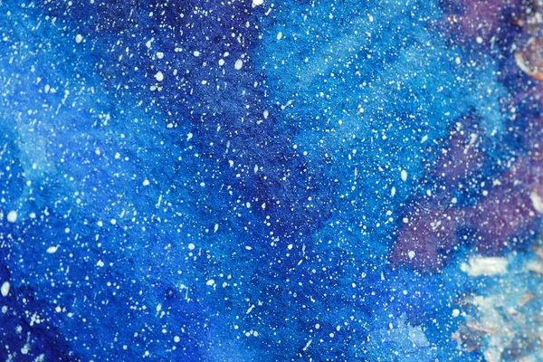 Aquarela de cosmos azul pintada — Fotografia de Stock