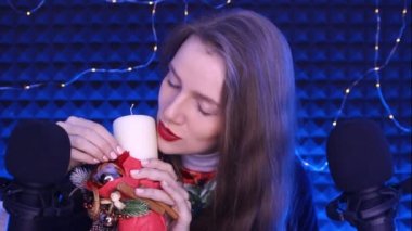 ASMR video Binaural zihin, karıncalar, zevk gevşeme için sesler. Kulakları kulak fısıltı, ağız sesleri Crunch. Balmumu mum malzemesi. Zihninde derin duygular için yeni Tetikleyiciler. Kırmızı dudaklar makyaj