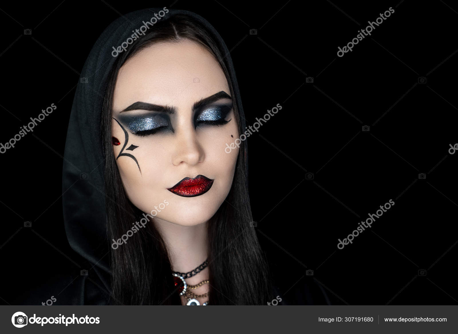 Creative Makeup for Crazy Halloween Party Stock Image - Image of hobby,  machine: 130616583