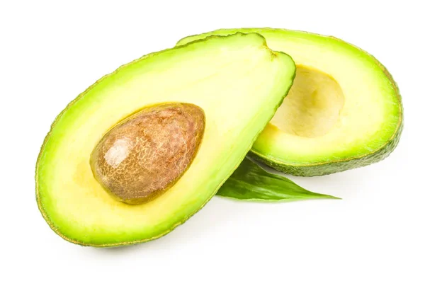 Groene avocado geïsoleerd op een witte achtergrond knipsel — Stockfoto