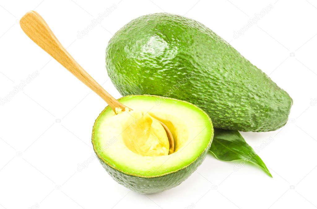 Fresh avocados isolated on a white background cutout