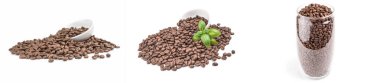 Collection of brown coffee on a white background clipart