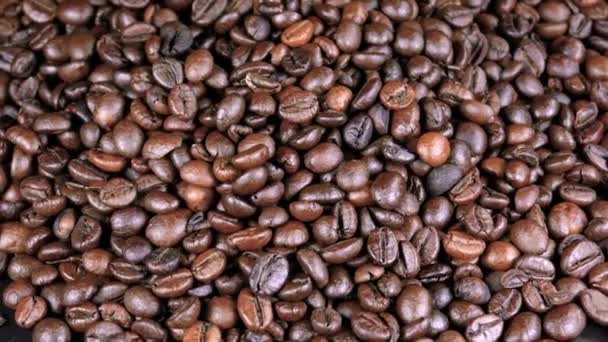 咖啡豆背景。关闭. — 图库视频影像