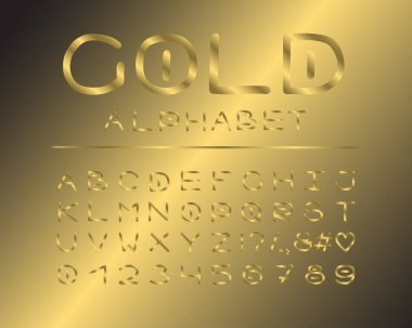 Alfabe zarif tasarım. Lüks renk stili. İngilizce harf, sayı, noktalama işaretleri. Tek boşluklu yazı tipi vektör tipografi. Elle çizilmiş. Eps10