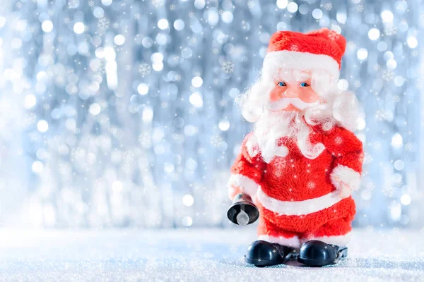Söt Santa Klausul Winter Wonderland Jul Bakgrund Med Kopia Utrymme — Stockfoto