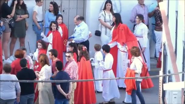 Alora España Abril 2019 Procesión Pascua Del Domingo Ramos Pueblo — Vídeo de stock