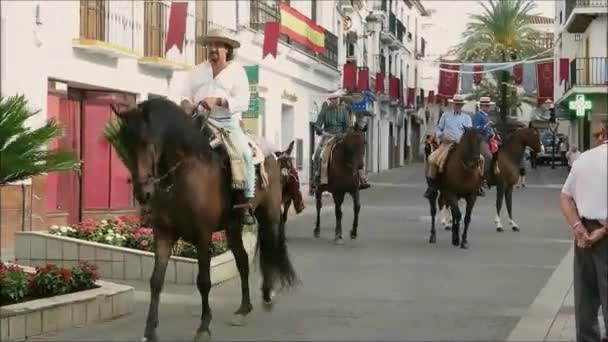 Alora Espanha Setembro 2018 Alora Romeria Onde Pessoas Celebram Festa — Vídeo de Stock