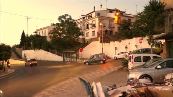 アオラのアンダルシアの村の早朝ラッシュアワー スペイン — ストック動画