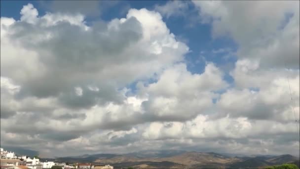 Grandes Nuvens Sobre Guadalhorce Valley Alora Aldeia Andaluzia Espanha — Vídeo de Stock