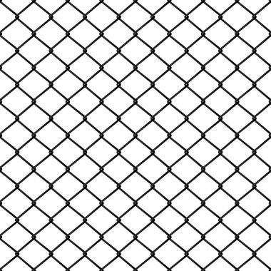 Seamless metal mesh. Wire fence isolated on the white background, vector illustration. clipart