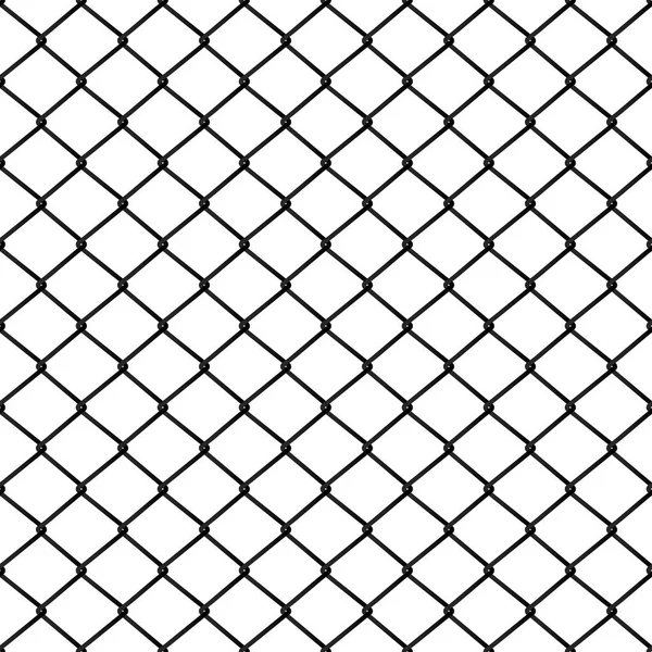 Seamless Metal Mesh Wire Fence Isolated White Background Vector Illustration — Stock Vector