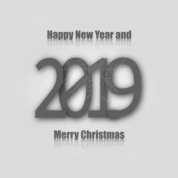 圣诞节背景 文字新年和数字2019 矢量插图 — 图库矢量图片