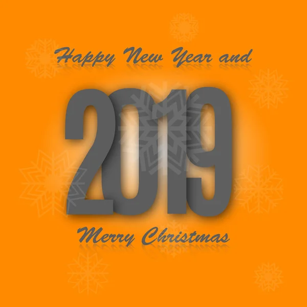 テキスト新年と数とクリスマスの背景2019 ベクトルイラスト — ストックベクタ