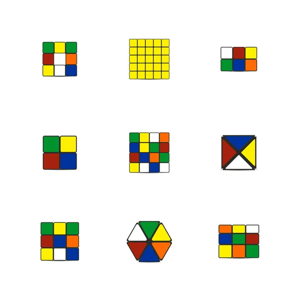 Cubos de jogo de diferentes formas, ilustração vetorial . —  Vetores de Stock