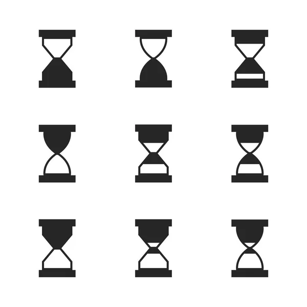 Conjunto de iconos de reloj de arena, ilustración vectorial. — Archivo Imágenes Vectoriales