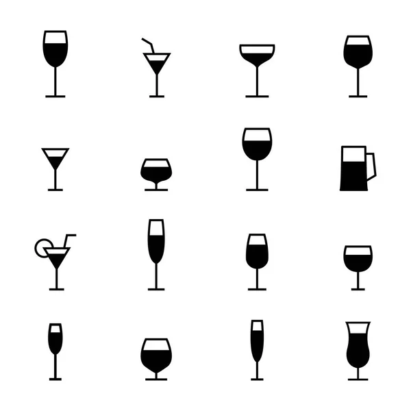 Glasses icons set, vector illustration. — Stock Vector