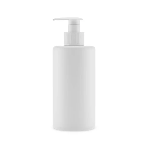Plast ogenomskinlig kräm flaska isolerad på vit bakgrund, 3D illustration. — Stockfoto