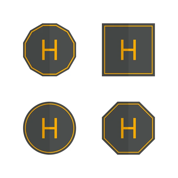 Helipad icons set, vector illustration. — Stock Vector