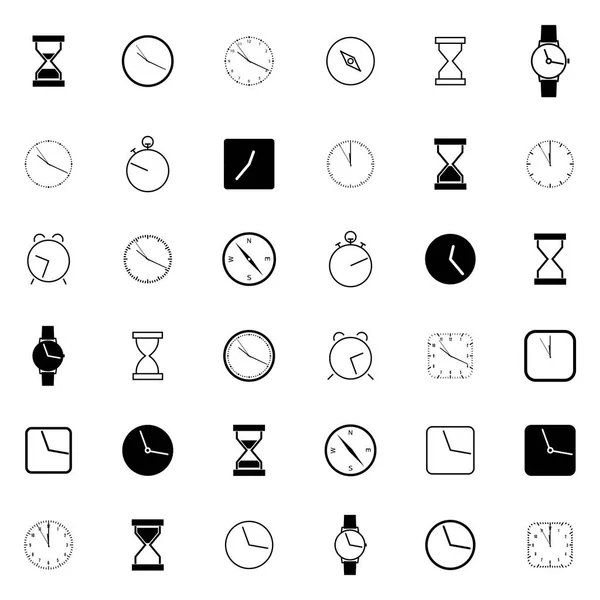 Conjunto de diferentes iconos de reloj, ilustración vectorial . — Vector de stock