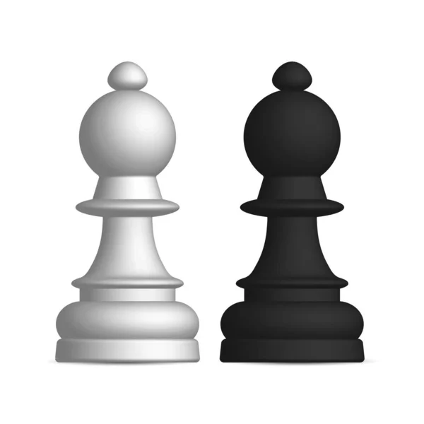 Zwart-wit schaakstuk bisschop, vectorillustratie. — Stockvector
