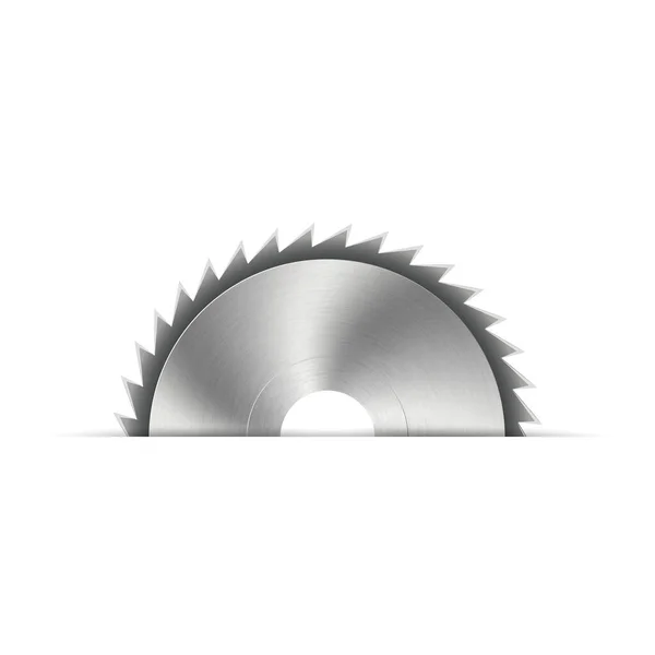 Disque Acier Réaliste Pour Scies Circulaires Éléments Conception Outils Isolé — Image vectorielle