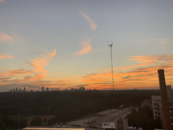 Ηλιοβασίλεμα Τοπίο Θέα Όλη Την Ατλάντα — Φωτογραφία Αρχείου