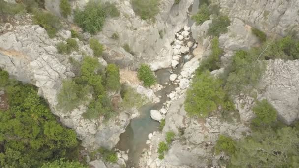 Luchtfoto beelden van de rivier van de berg — Stockvideo