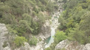 Dağ nehir havadan görüntüleri