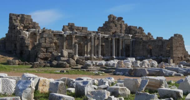 Agora állam, az ókori város oldalán. Antalya, Törökország — Stock videók