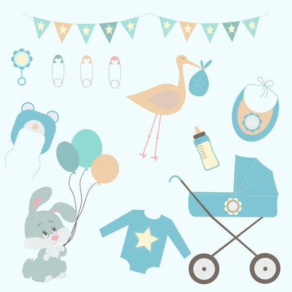 Conception de carte de vacances pour Baby shower pour garçon — Image vectorielle
