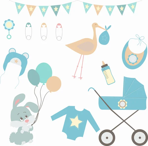 Vakantie kaart ontwerp voor baby shower voor jongen — Stockfoto
