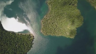 Durmitor milli parkında Kara Göl 'in hava görüntüleri