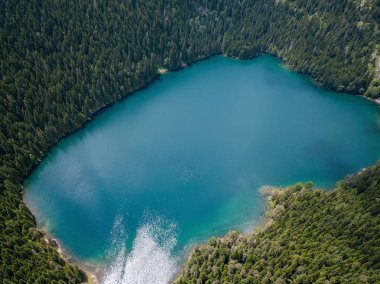 Durmitor Milli Parkı 'nda Kara Göl hava fotoğrafı