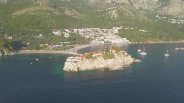 Budva Sveti Stefan Adası hava görüntüleri