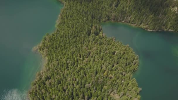 Luchtbeelden van het zwarte meer in Nationaal Park Durmitor — Stockvideo