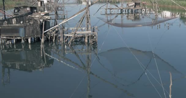 Capanne da pesca a Port Milena vicino a Ulcinj, Montenegro — Video Stock