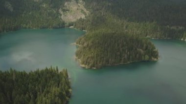 Durmitor milli parkında Kara Göl 'in hava görüntüleri